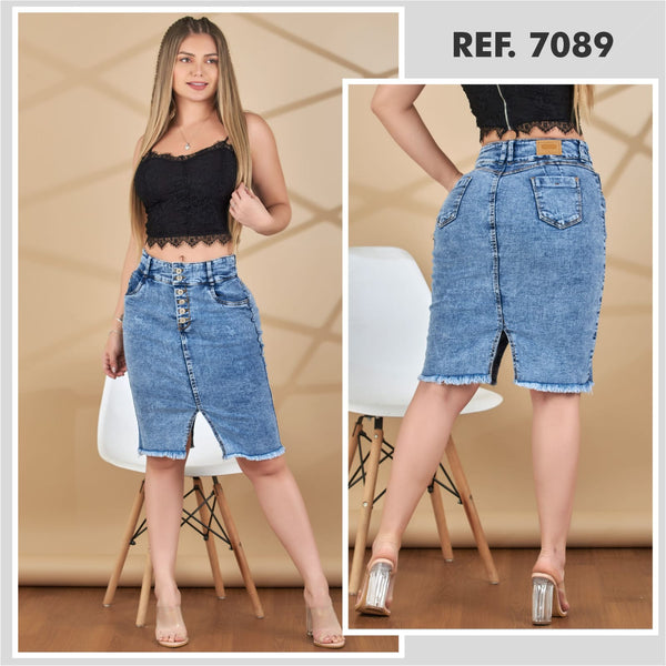 7089 100%  Authentic Colombian  Push Up SKIRT