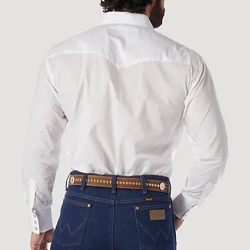 White Pearl Snap | Wrangler Mens