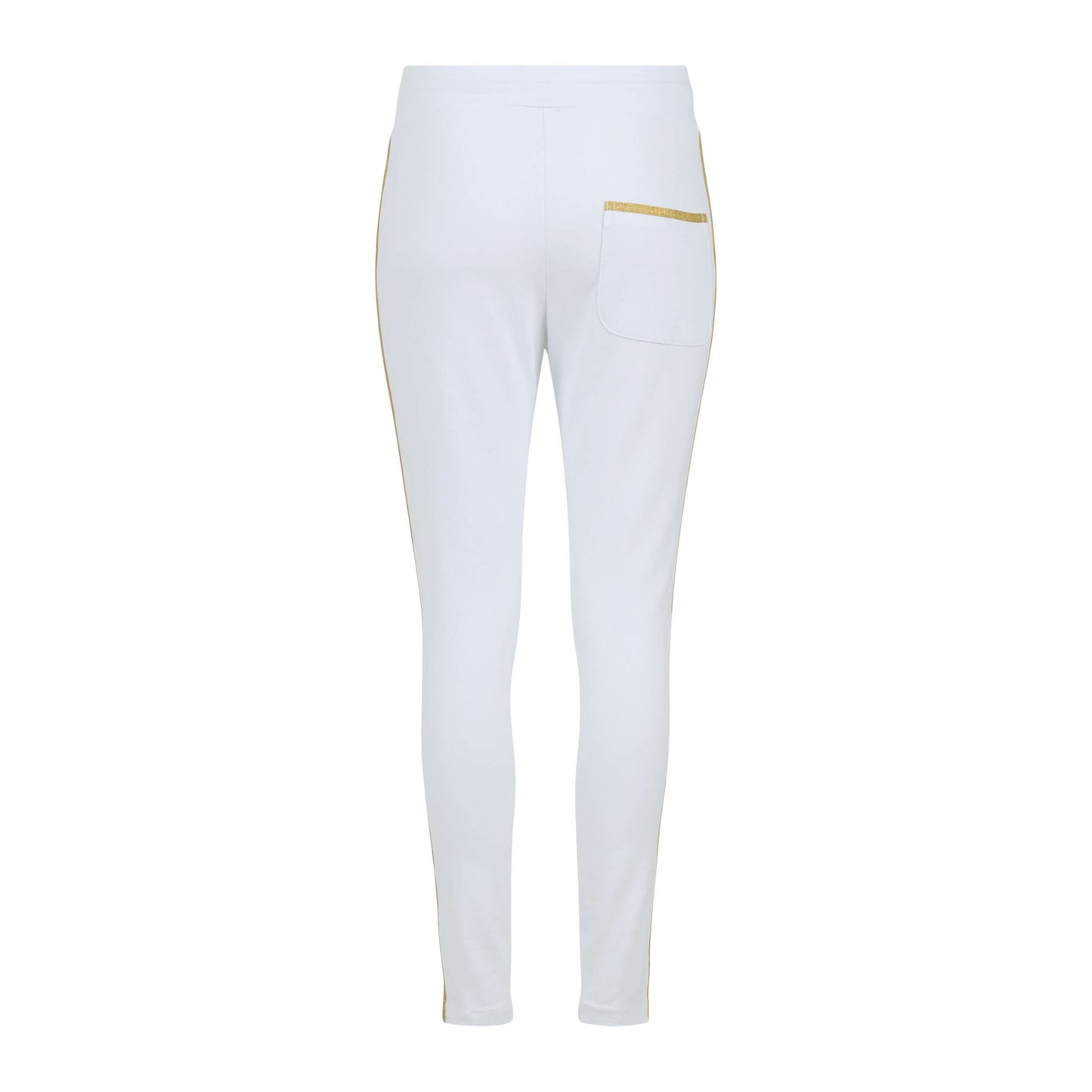 White W/ Gold Stripe Sweatpants