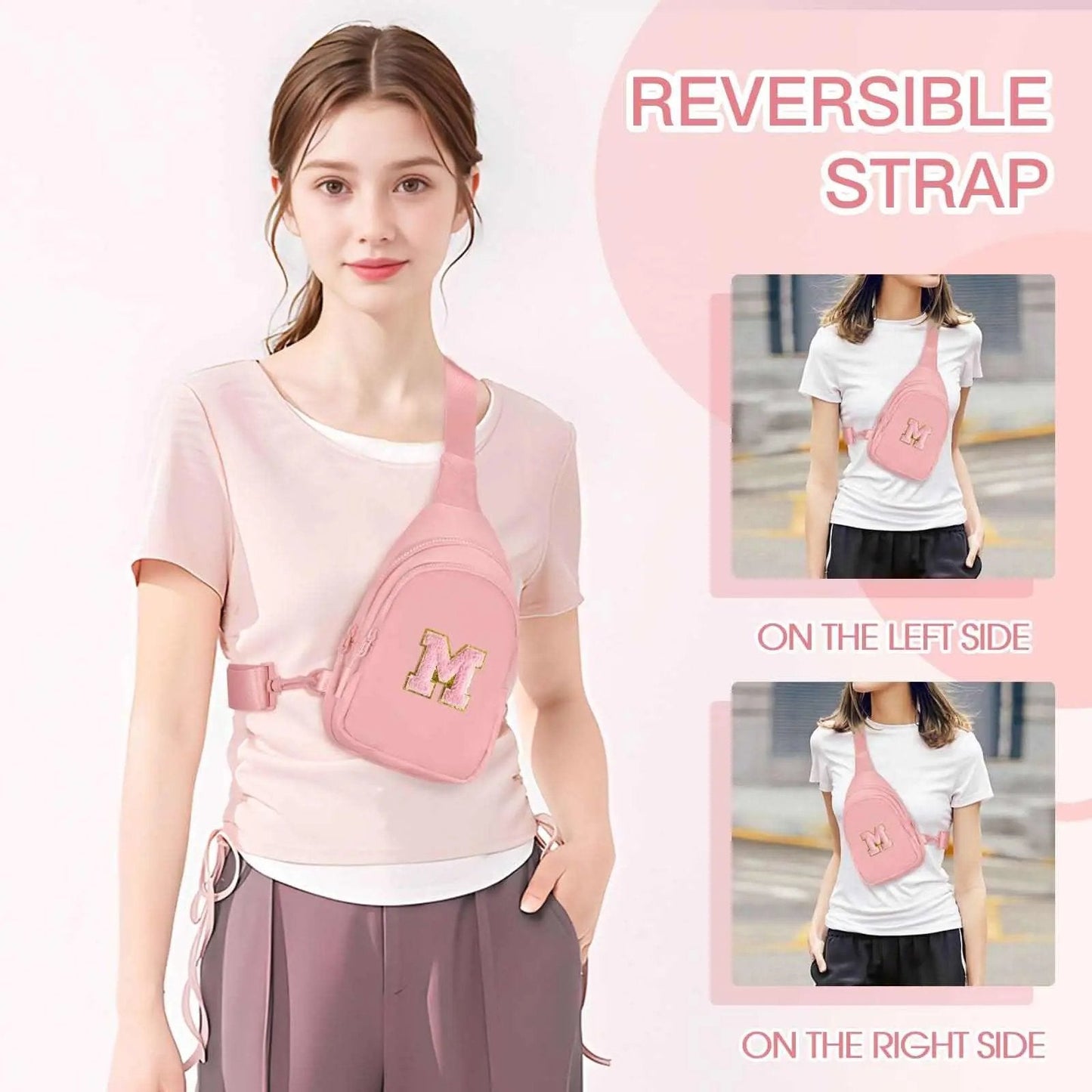 Sling Bag - Personalized Initial - Cute Crossbody Chest Bag