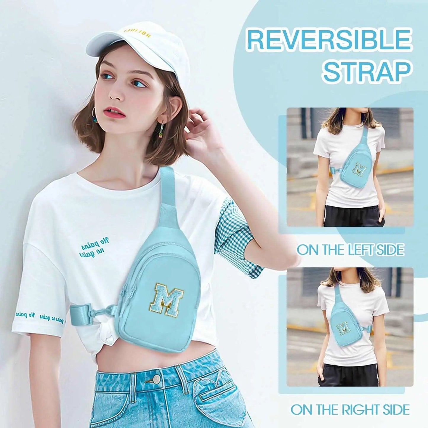 Sling Bag - Personalized Initial - Cute Crossbody Chest Bag