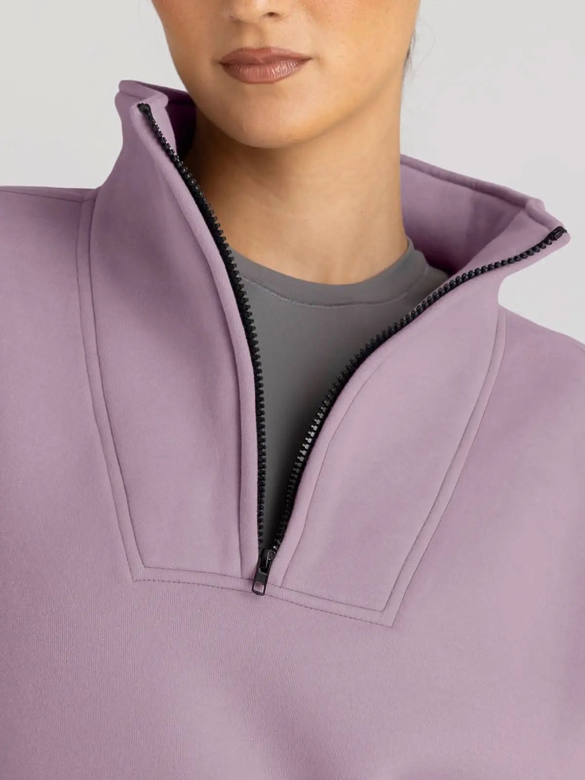 Love Salve Half Zip Sweatshirt Women's Fall/Winter Oversized Pullover - Comfy & Trendy