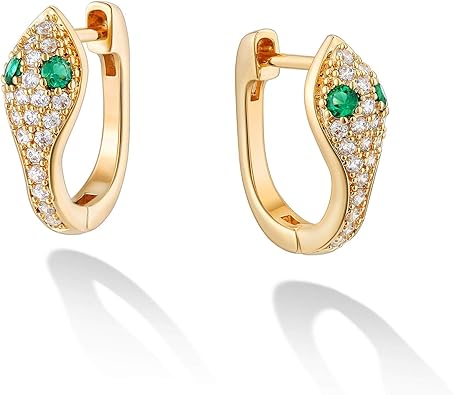 Gold huggie snake earrings