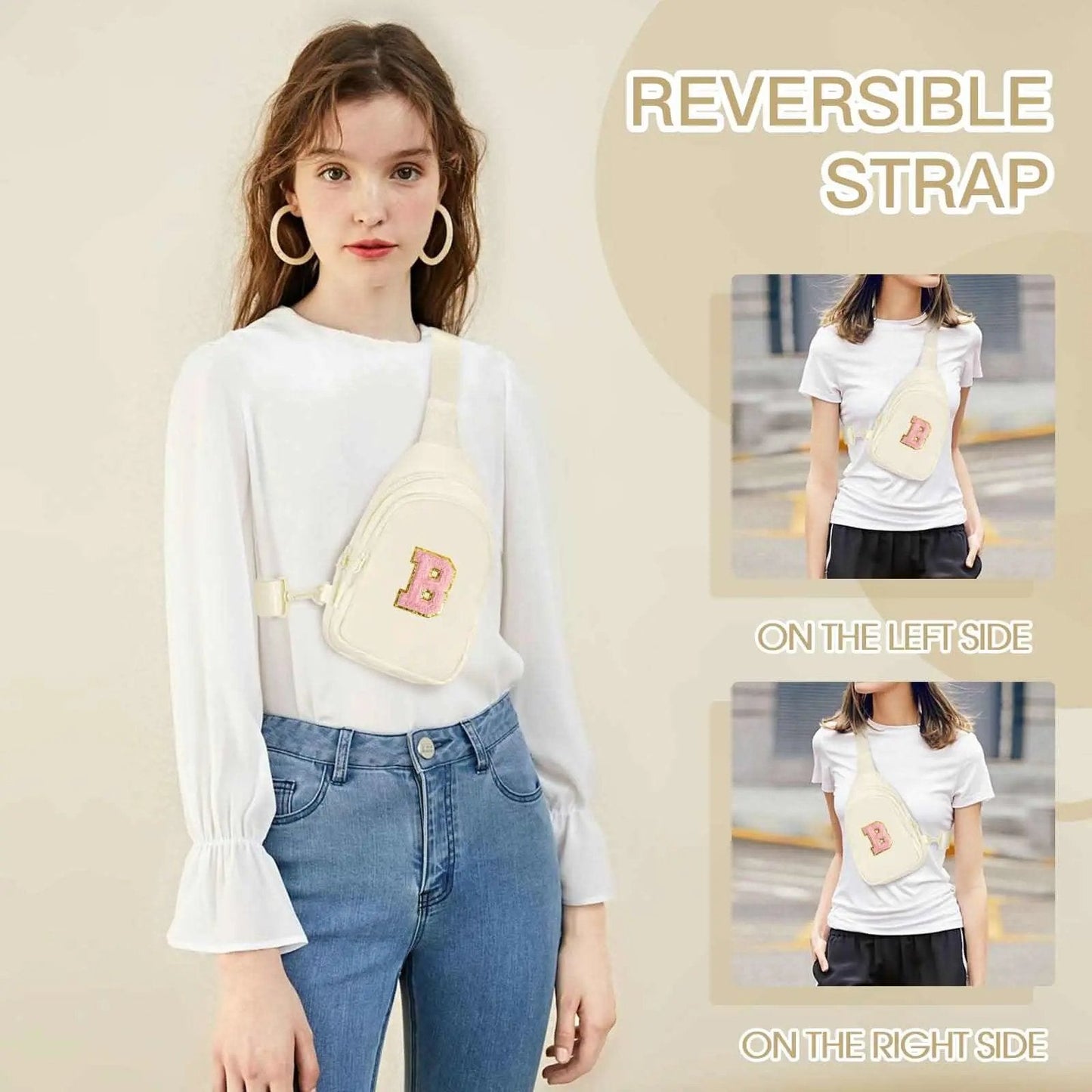 Sling Bag - Personalized Initial - Cute Crossbody Chest Bag