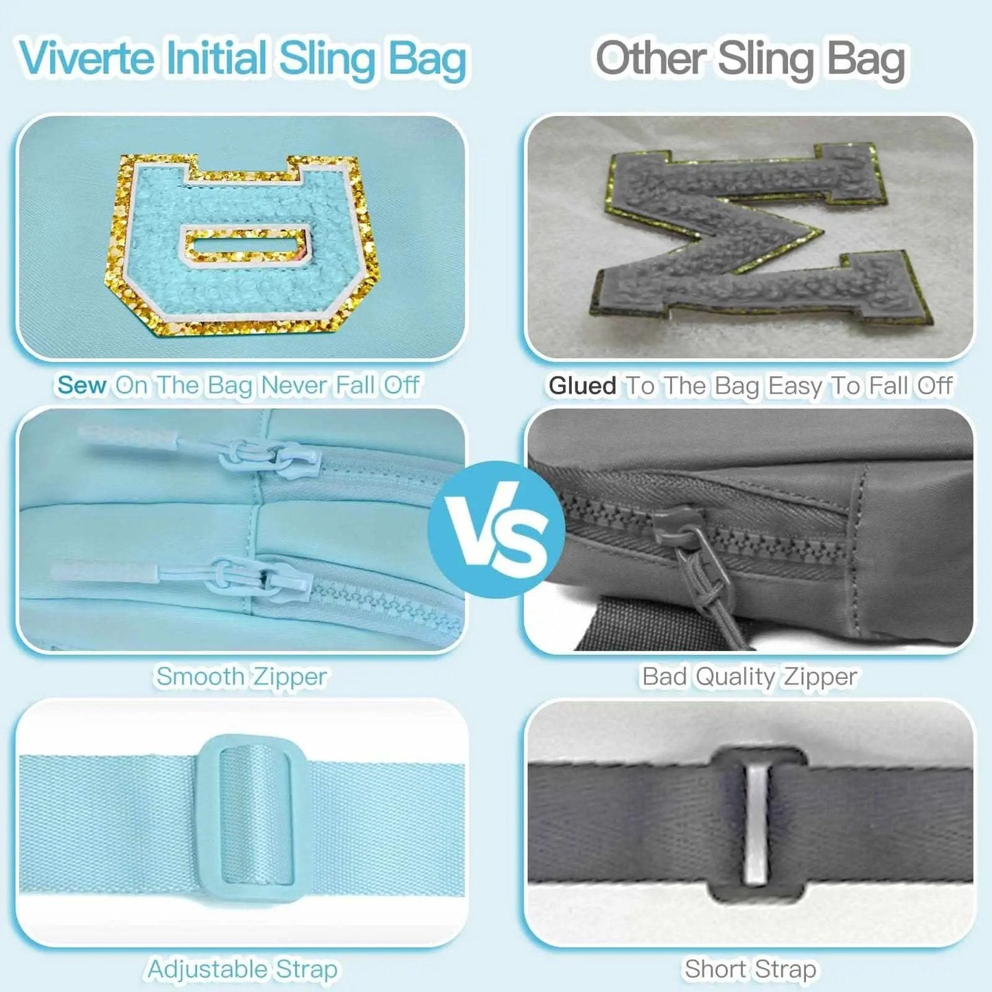 Sling Bag - Personalized Initial - Cute Crossbody Chest Bag