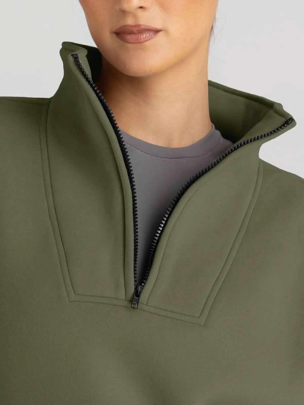 Love Salve Half Zip Sweatshirt Women's Fall/Winter Oversized Pullover - Comfy & Trendy