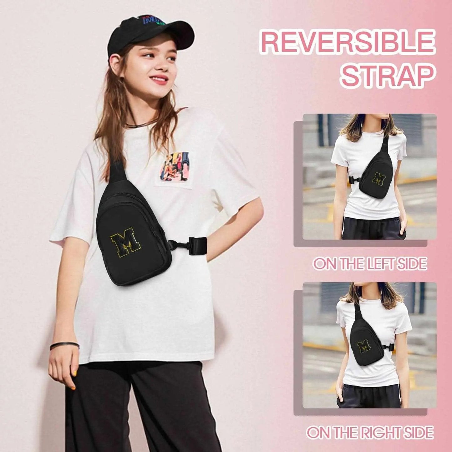 Sling Bag - Personalized Initial - Cute Crossbody Chest Bag