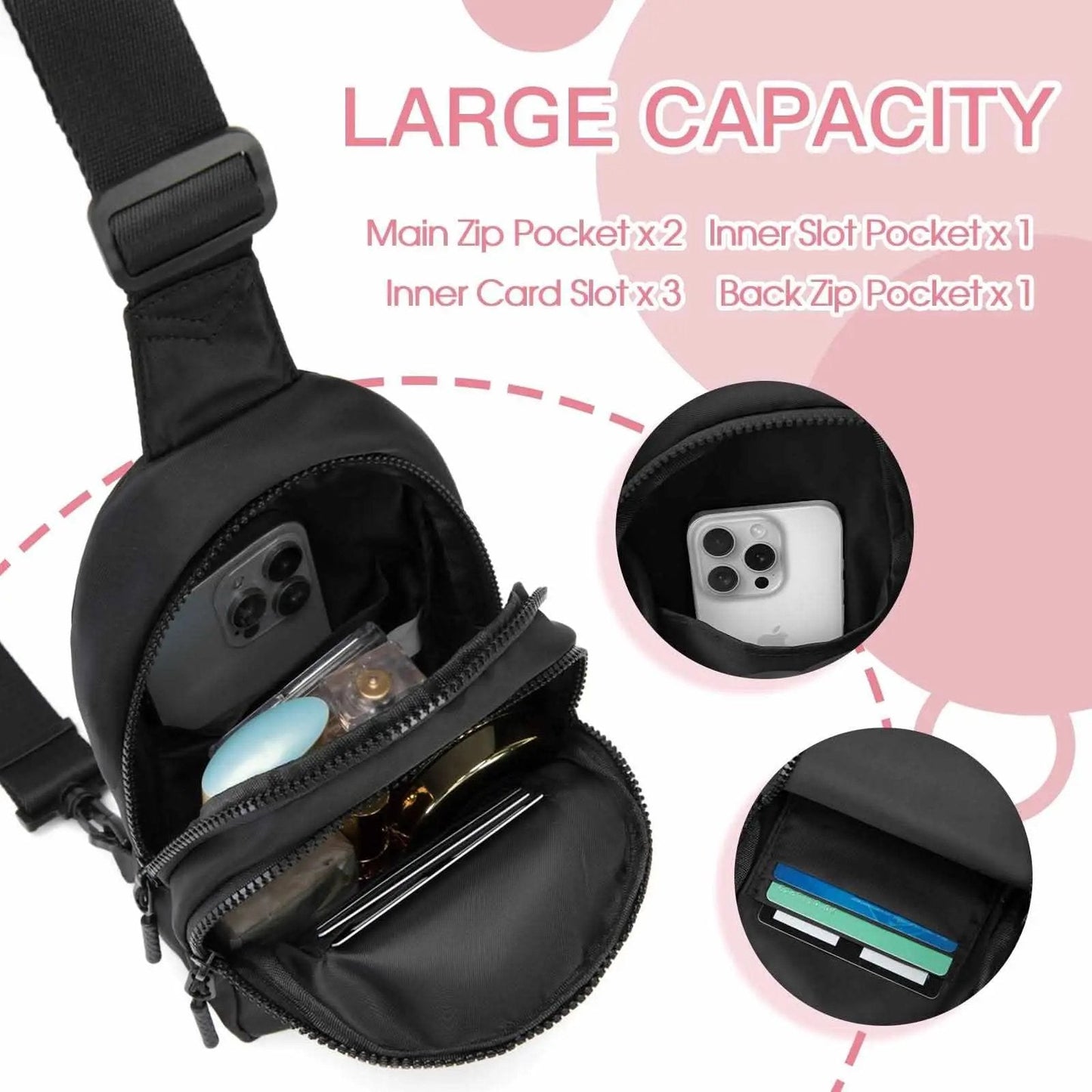 Sling Bag - Personalized Initial - Cute Crossbody Chest Bag