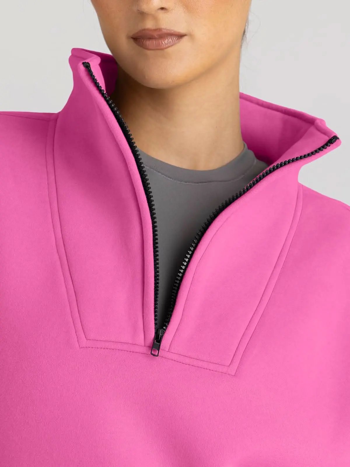 Love Salve Half Zip Sweatshirt Women's Fall/Winter Oversized Pullover - Comfy & Trendy