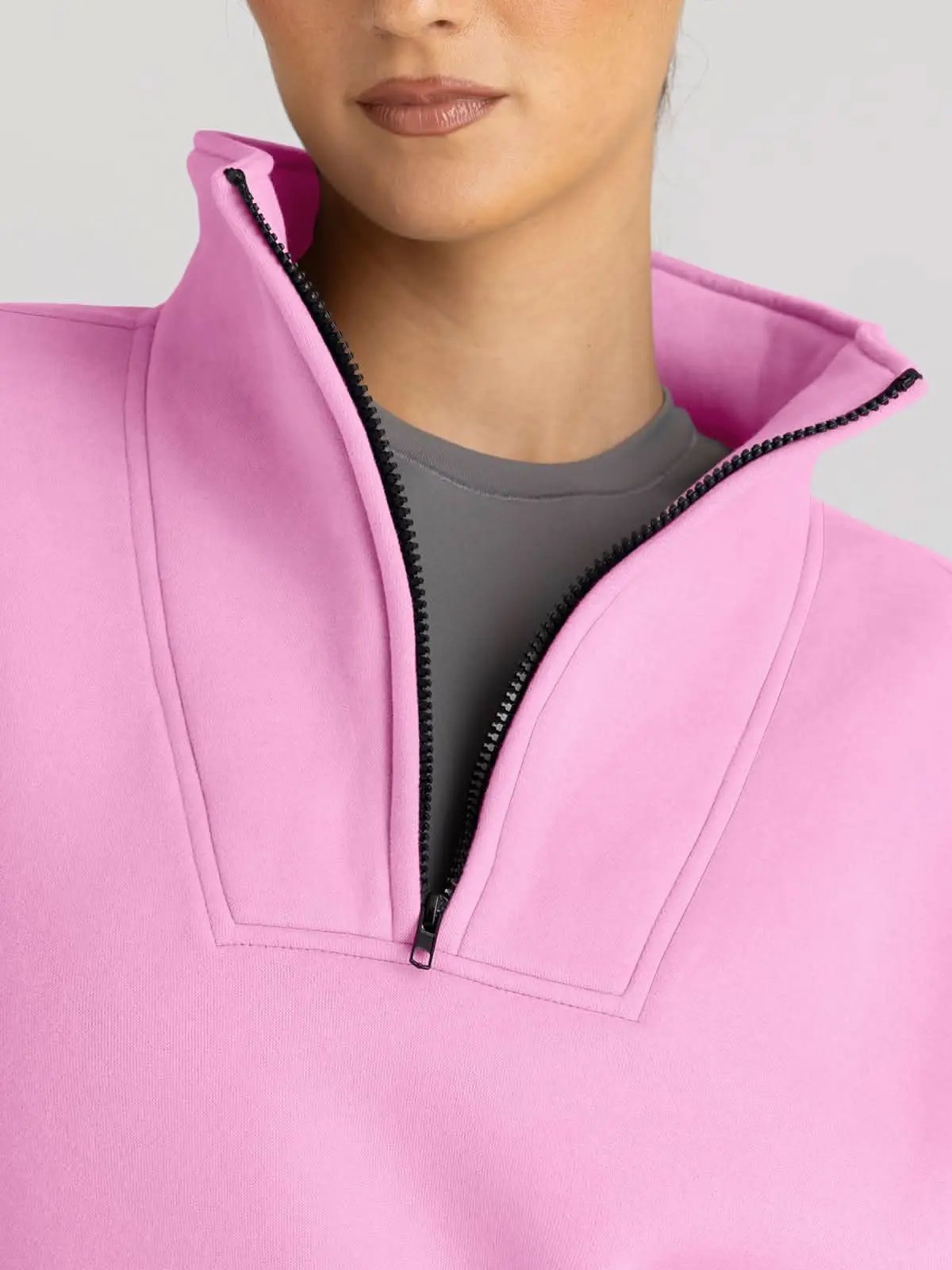 Love Salve Half Zip Sweatshirt Women's Fall/Winter Oversized Pullover - Comfy & Trendy