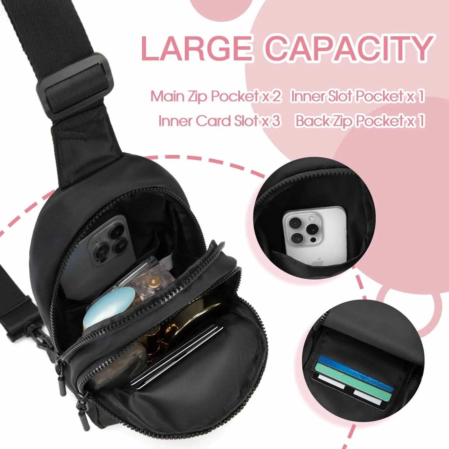 Sling Bag - Personalized Initial - Cute Crossbody Chest Bag