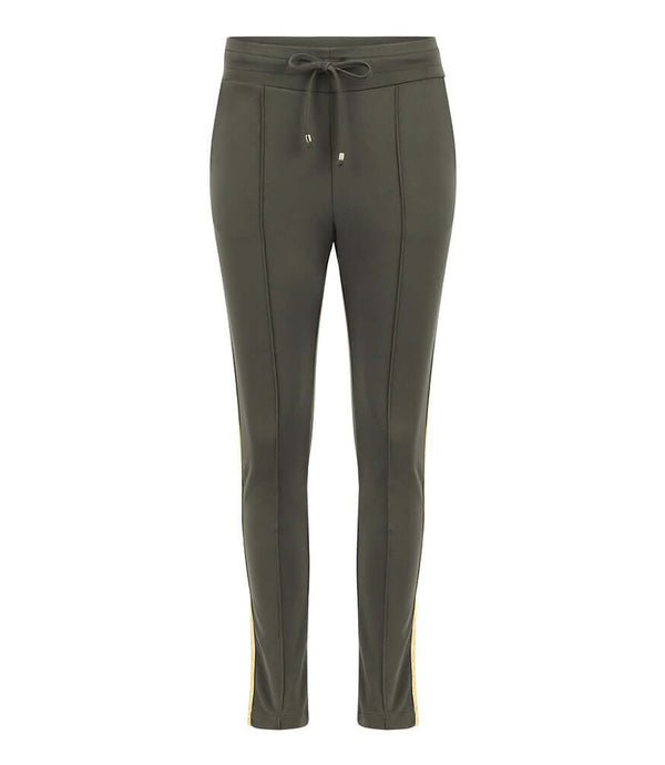 Army Green W/ Gold Stripe Sweatpants