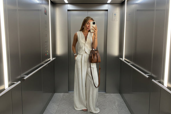 Women’s Vest Top & High Waist Wide Leg Pants Two Piece Set