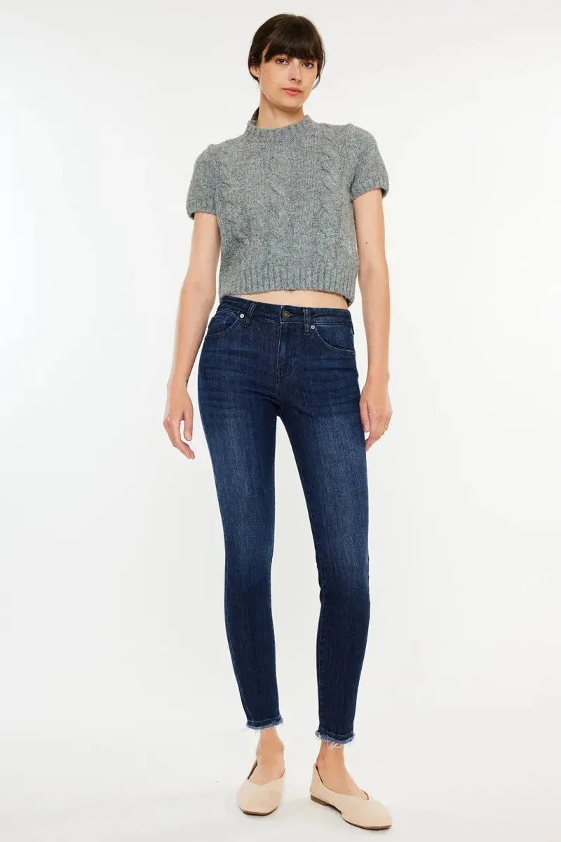 Women's Jeans - High Rise - Slim Fit Raw Hem