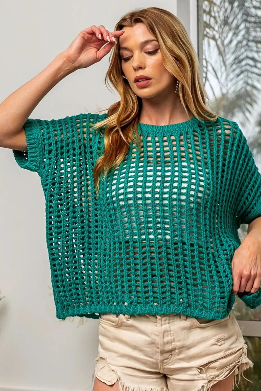 Knit Cover Up - Hollowed Out Lightweight - Beach Top