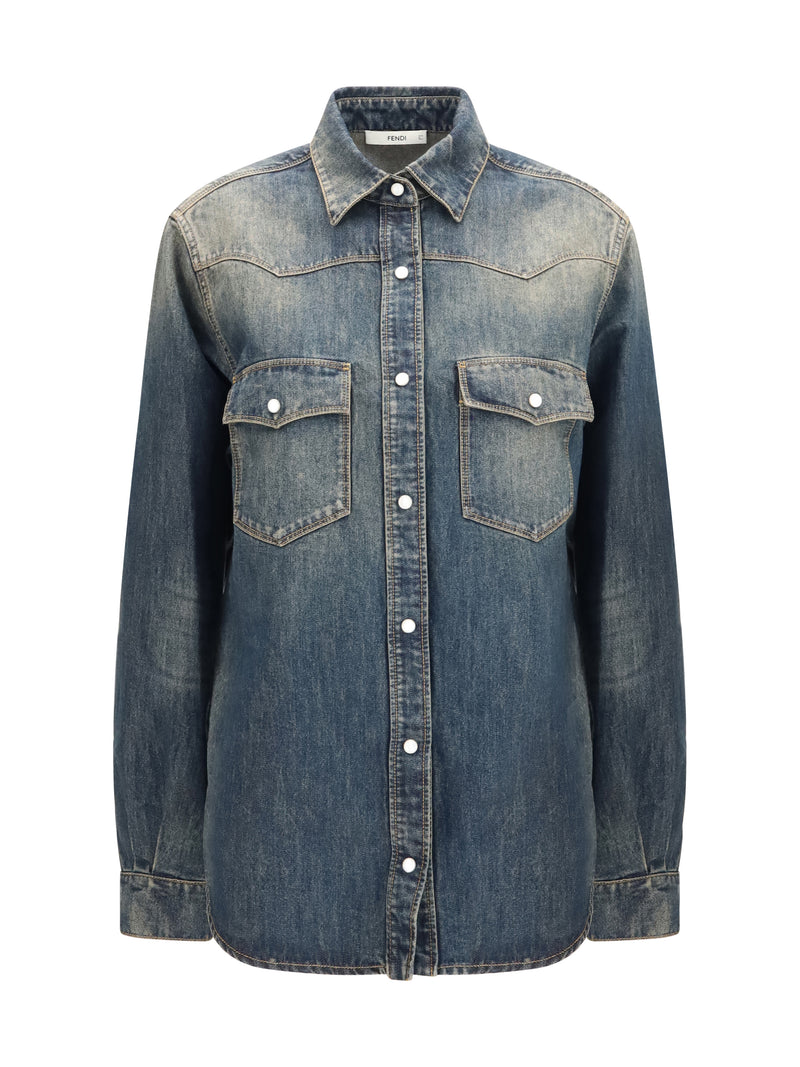 Denim Shirt Western Bananatex Medium Wash Blue