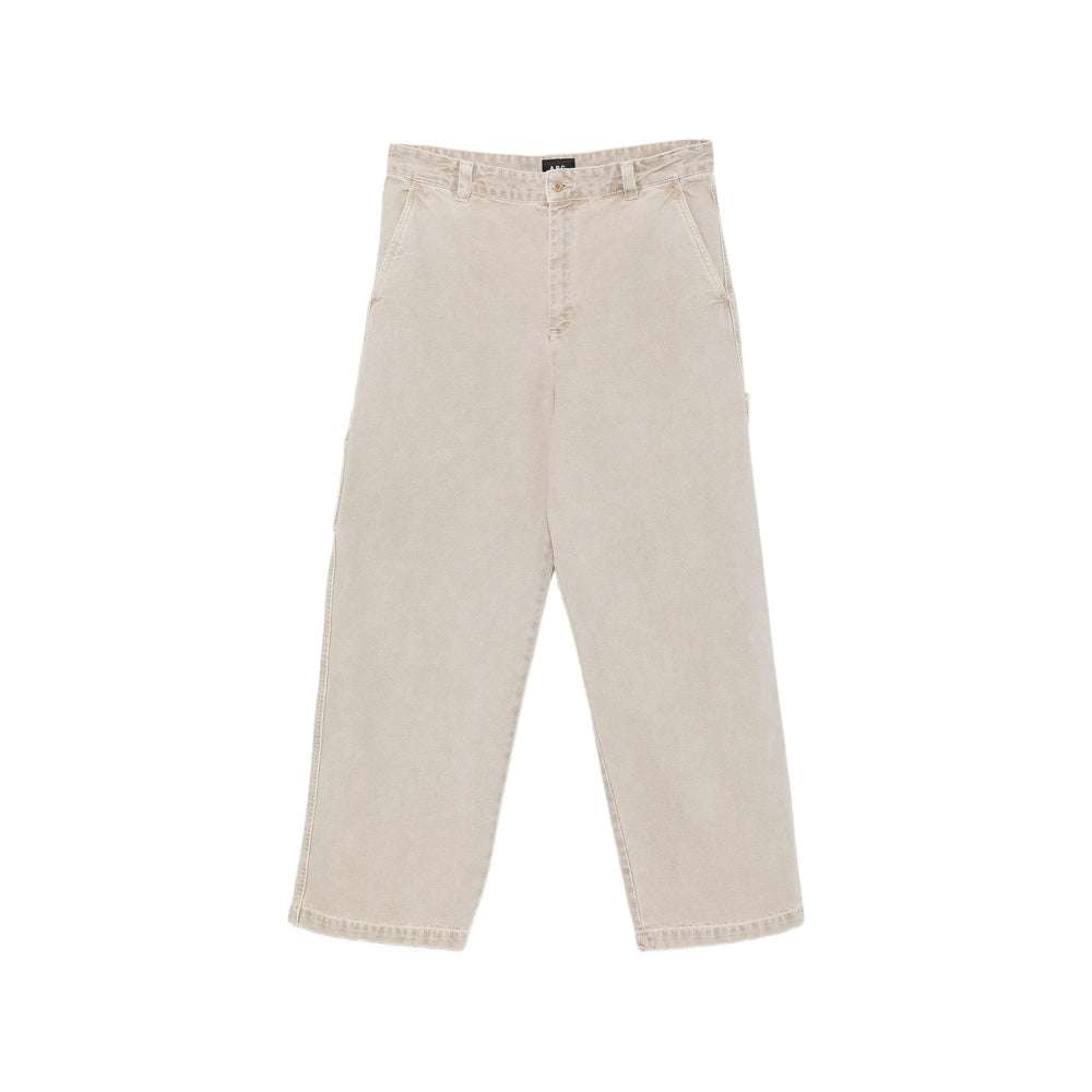 Straight Carpenter Trousers in Ecru