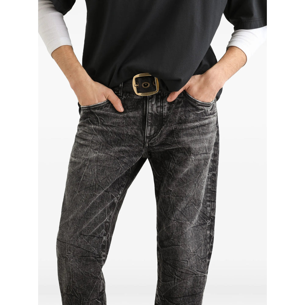 Slim Denim Shorts in Black