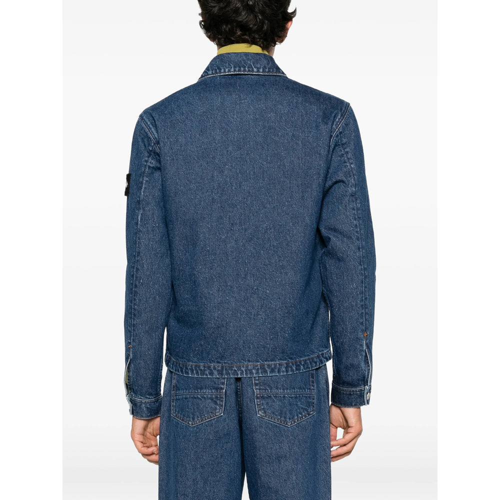 Stone Island Denim Jacket Blue, view 3
