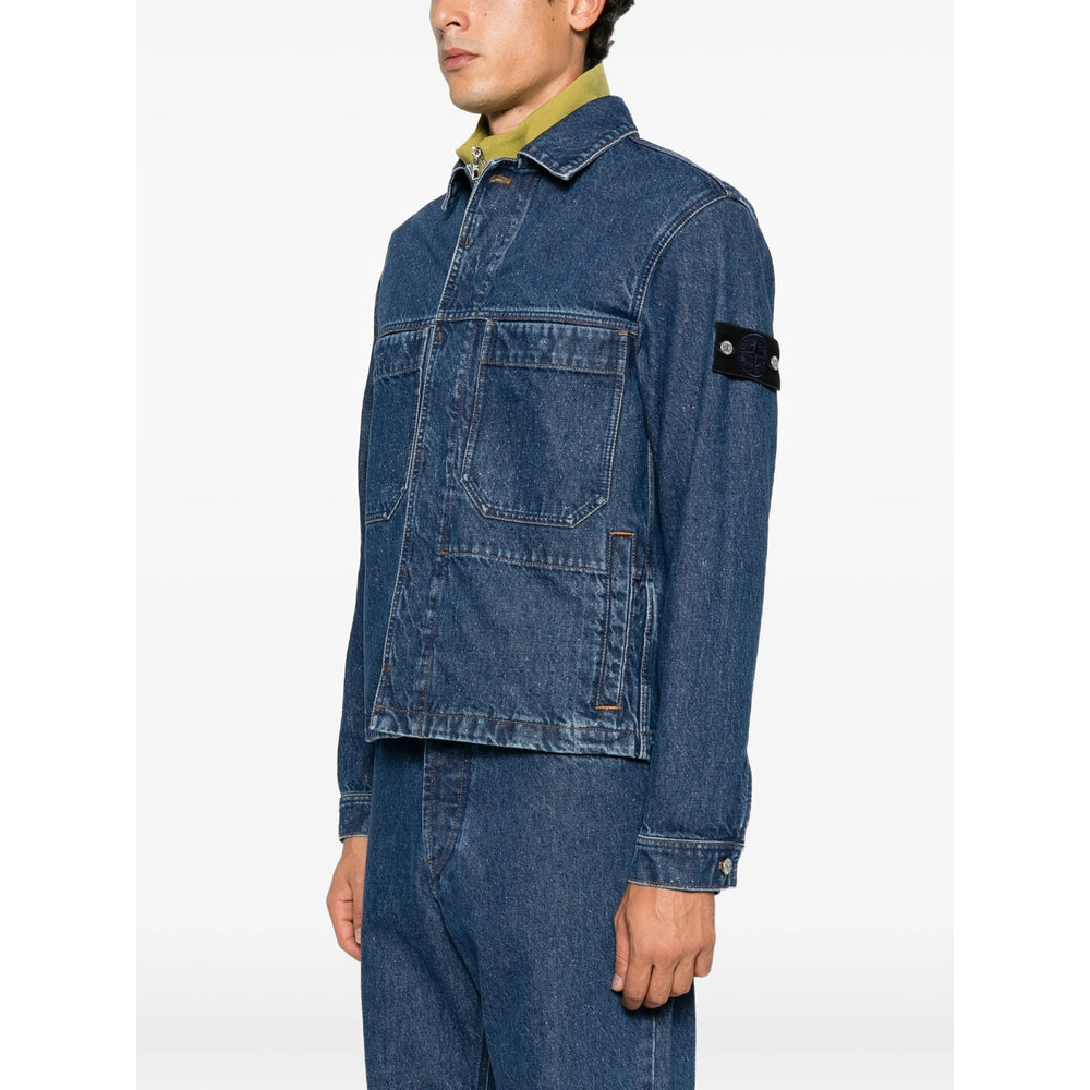 Stone Island Denim Jacket Blue, view 4