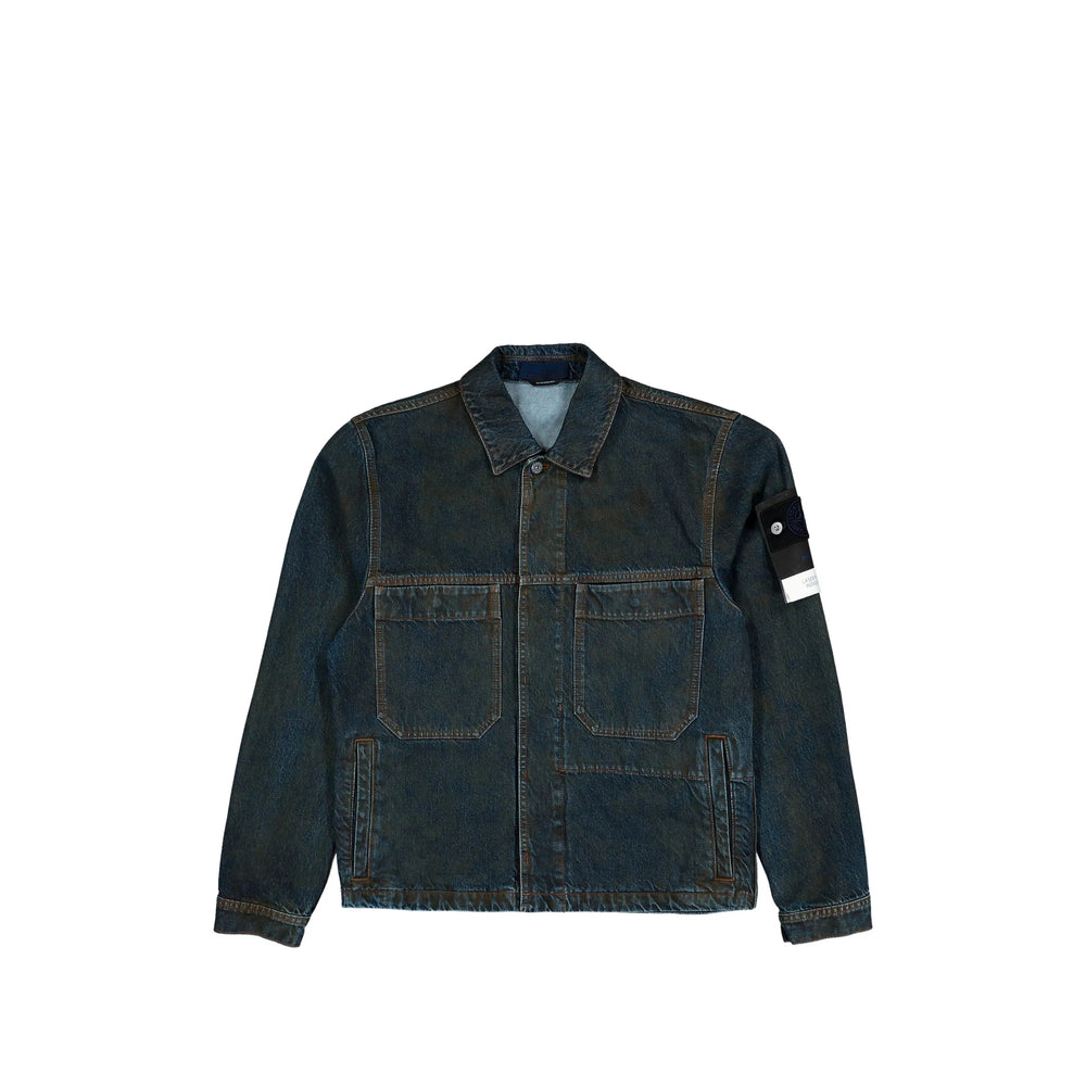 Overdyed Denim Jacket with Compass Badge