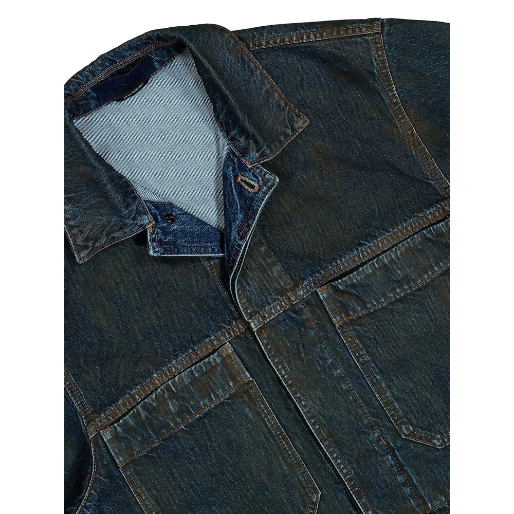 Overdyed Denim Jacket with Compass Badge