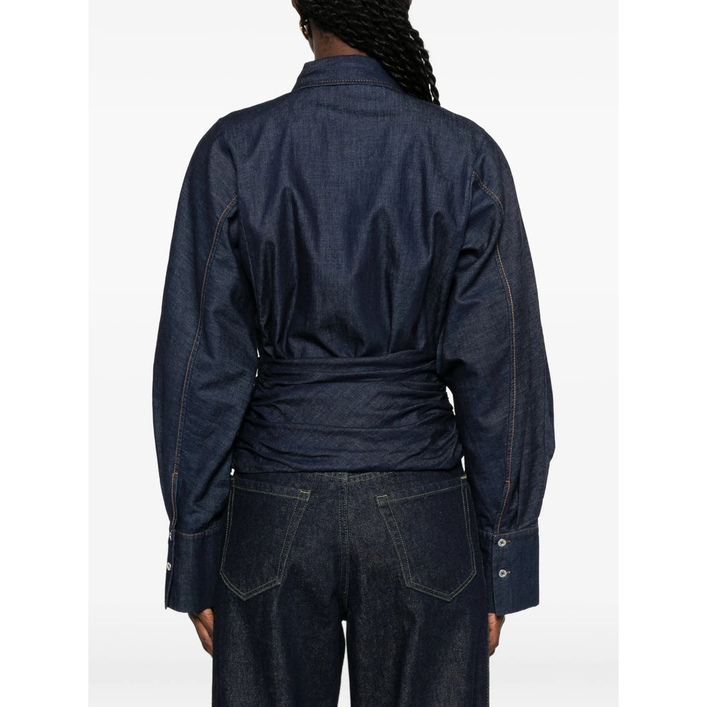 Waist-Tie Shirt in Indigo