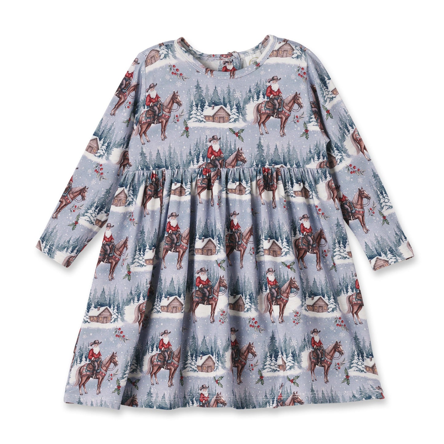 Cowgirl Christmas Girls Dress – Soft Bamboo Holiday Style