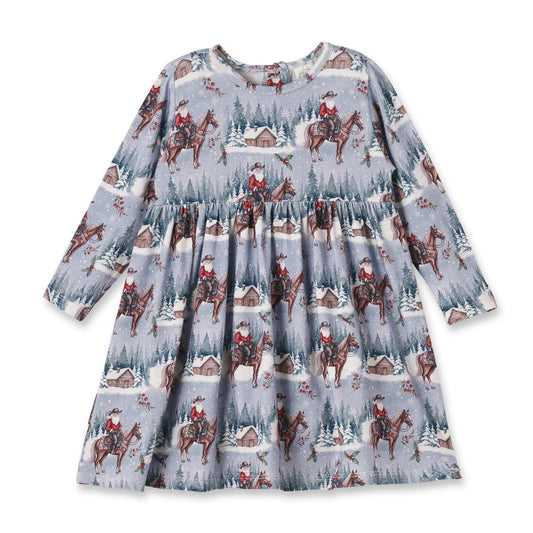 Cowgirl Christmas Girls Dress – Soft Bamboo Holiday Style