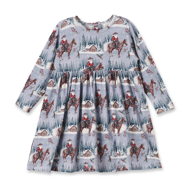 Cowgirl Christmas Girls Dress – Soft Bamboo Holiday Style