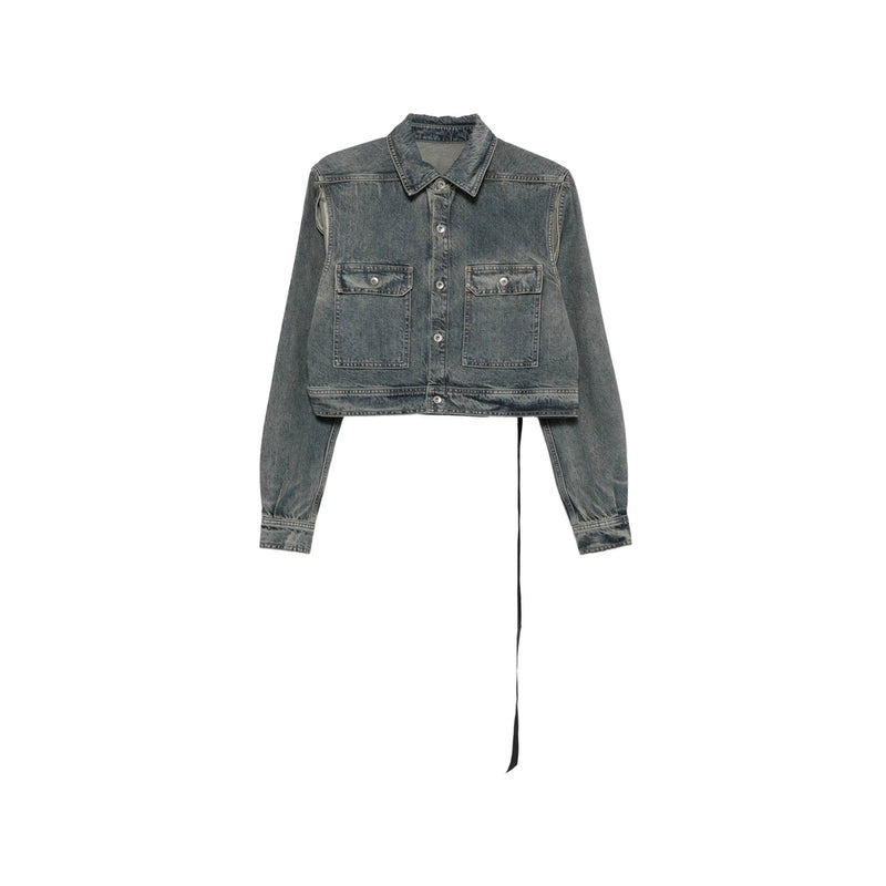 Rick Owens DRKSHDW Cropped Denim Jacket Blue