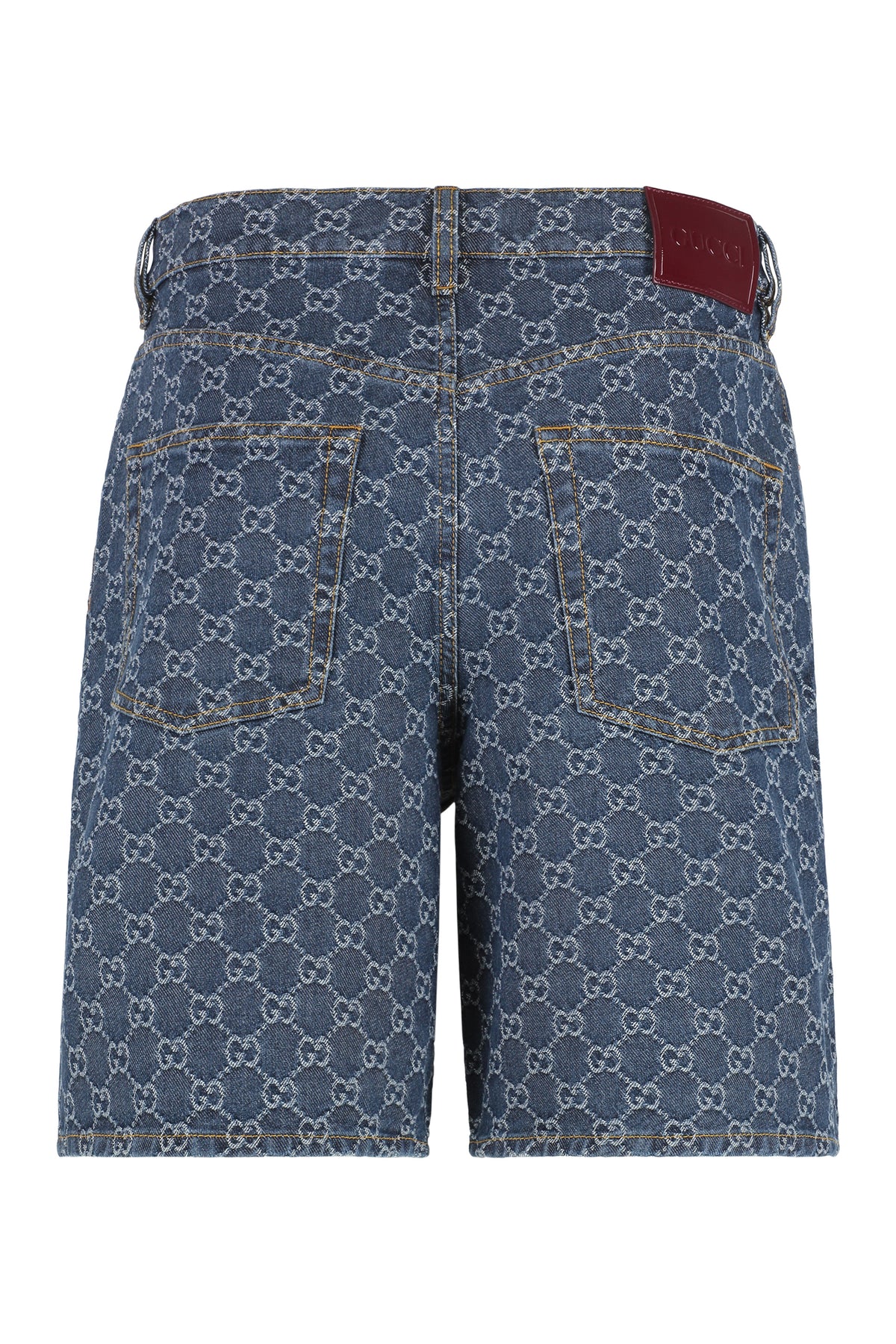 Jacquard Logo Denim Shorts