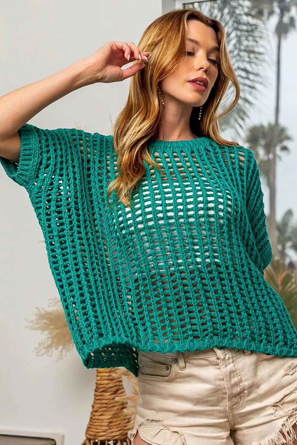 Knit Cover Up - Hollowed Out Lightweight - Beach Top