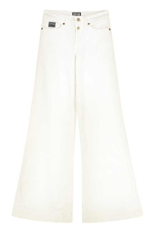 Wide-Leg Logo Jeans in White