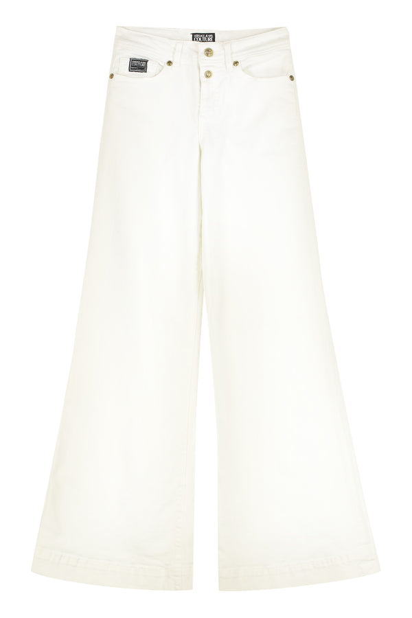 Wide-Leg Logo Jeans in White