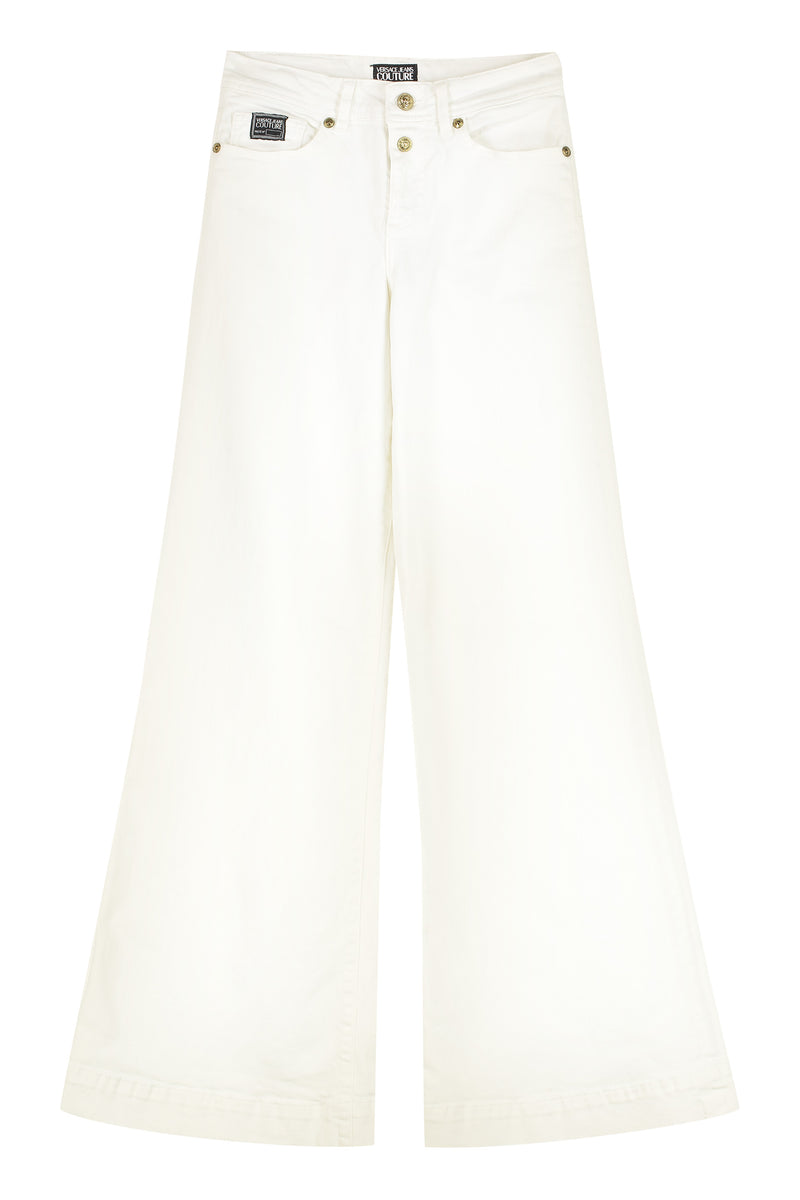 Wide-Leg Logo Jeans in White