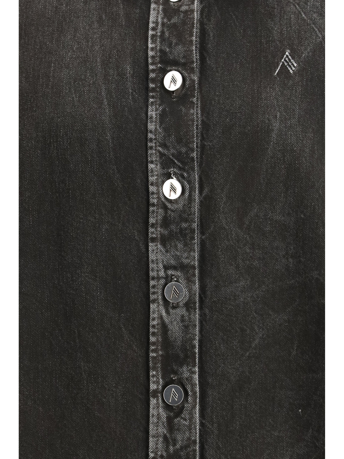 The Attico Denim Shirt Black/White, view 2