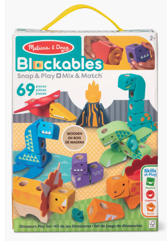 Melissa & Doug - Blockables Dinos 69-Piece Snap & Play Set
