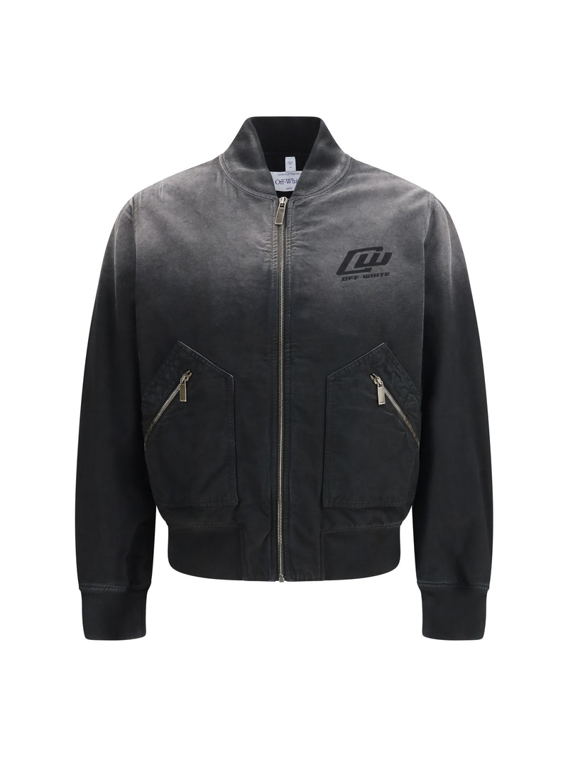 OFF-WHITE Bomber Jacket Washed Denim Black