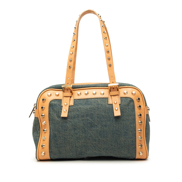 Shoulder Bag Studded Denim (Pre-Owned)
