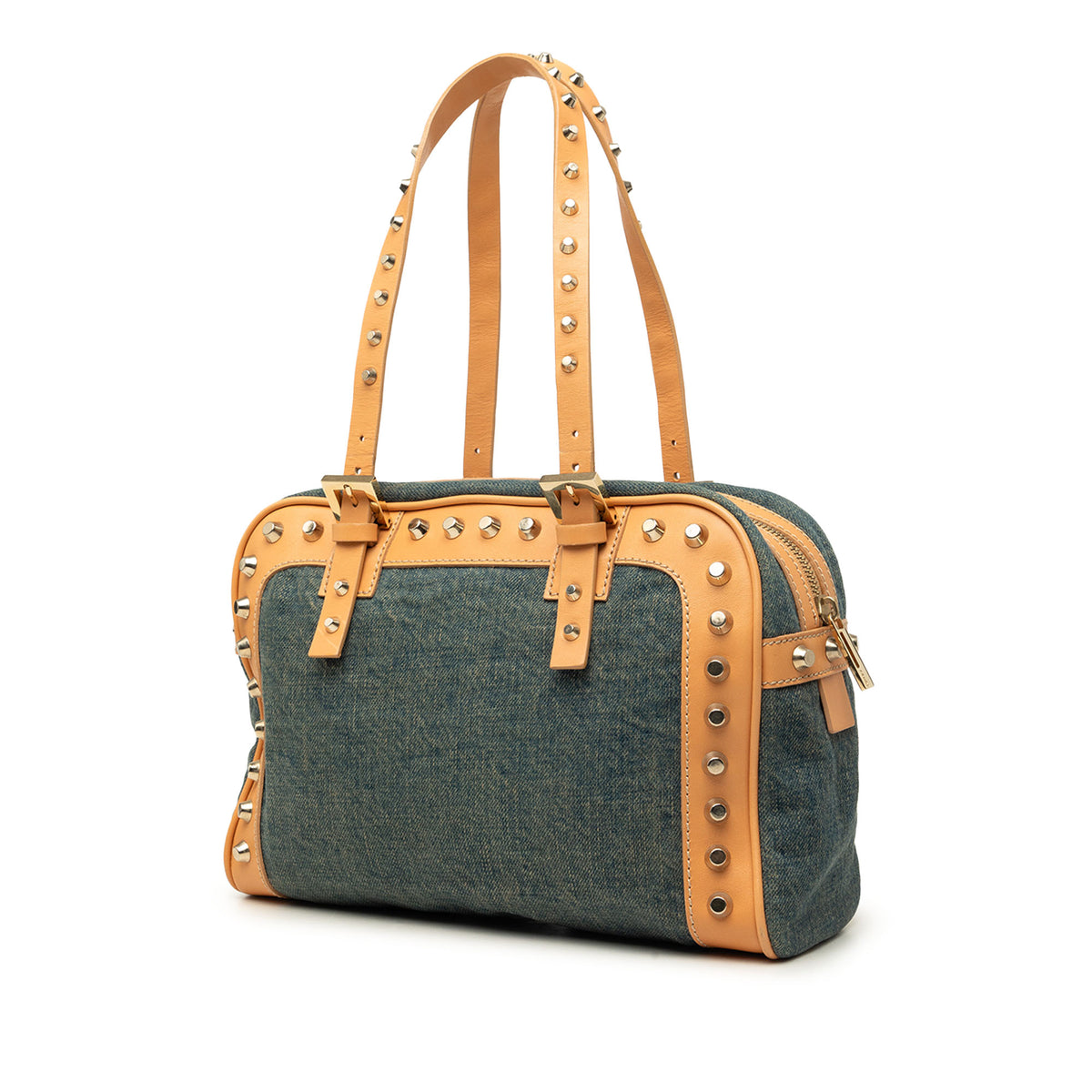 Shoulder Bag Studded Denim (Pre-Owned)
