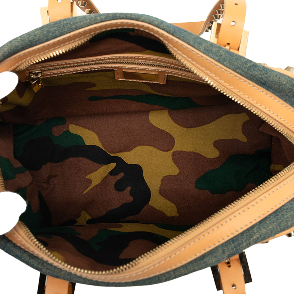 Shoulder Bag Studded Denim (Pre-Owned)