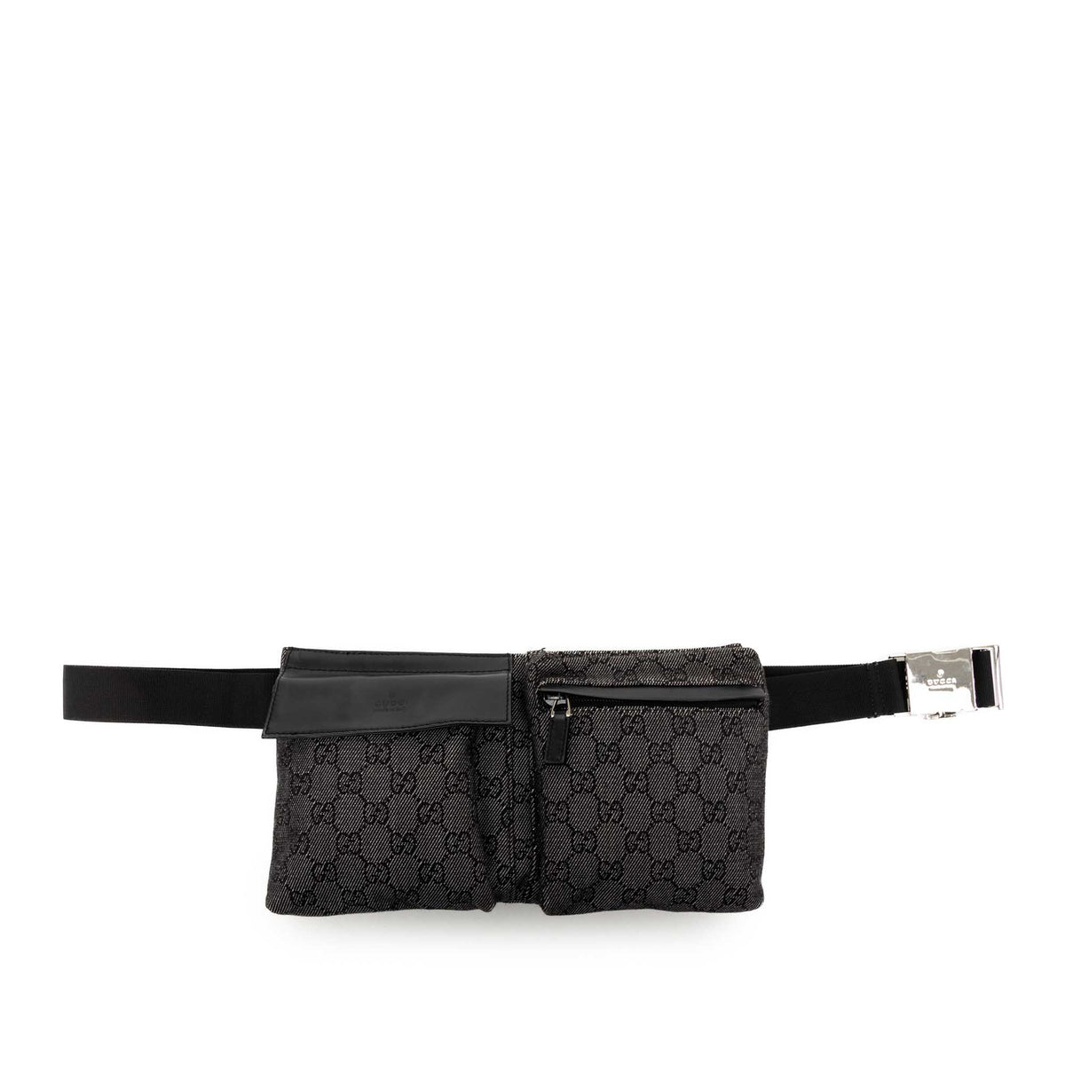 Belt Bag Denim Double Pocket Black (Pre-Owned)