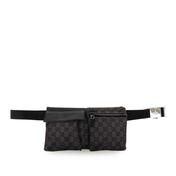Belt Bag Denim Double Pocket Black (Pre-Owned)