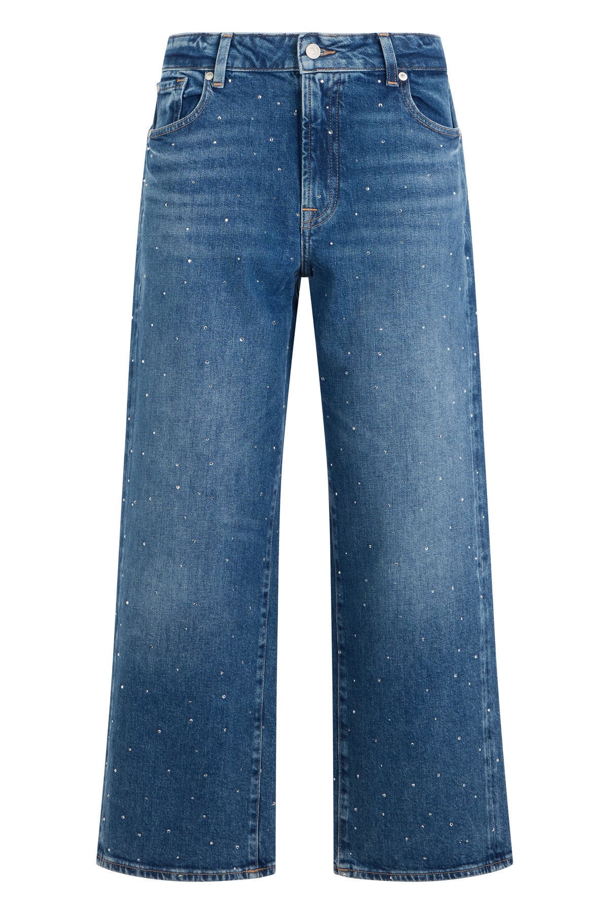 High-Rise Wide Jeans in Blue Shine