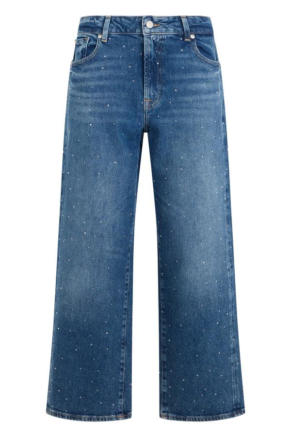 High-Rise Wide Jeans in Blue Shine