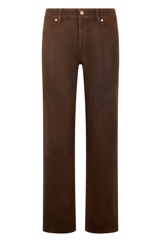 Coated Straight Jeans in Dark Brown