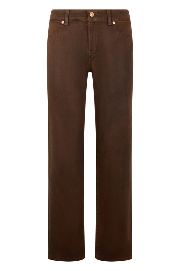 Coated Straight Jeans in Dark Brown