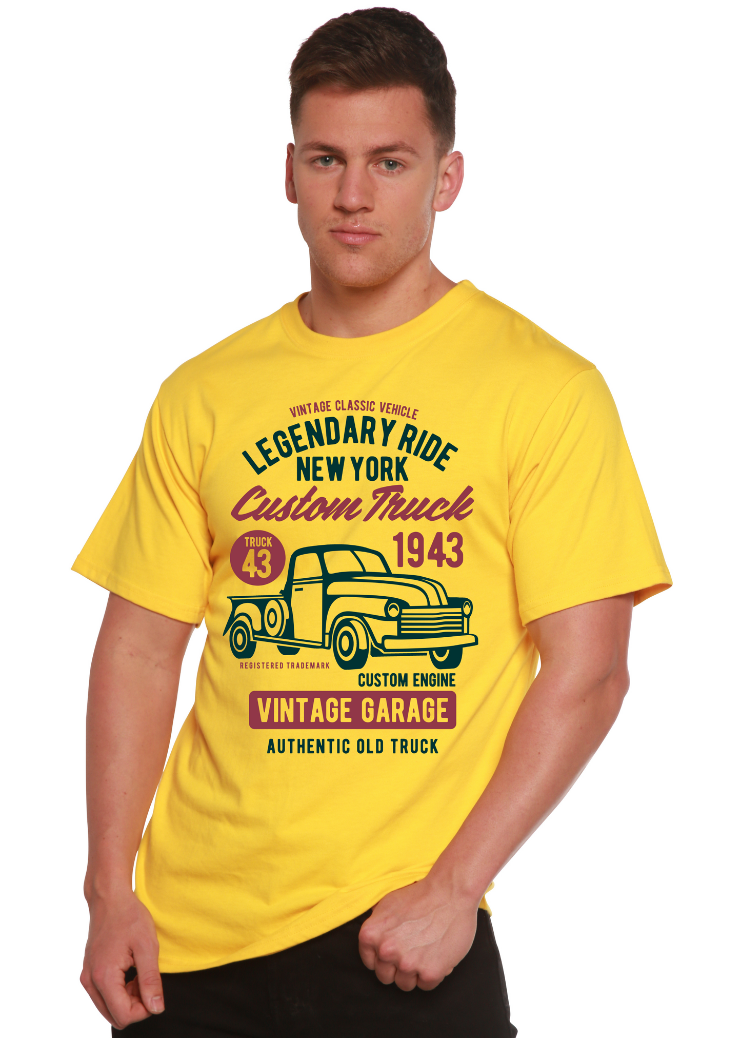 Legendary Ride Custom Truck Men's Bamboo Viscose/Organic Cotton Short Sleeve Graphic T-Shirt