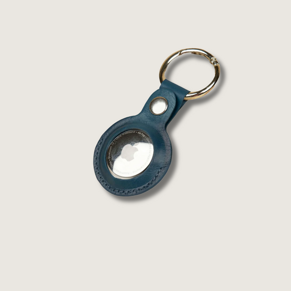 Premium Leather AirTag Holder - Blue - Orlando